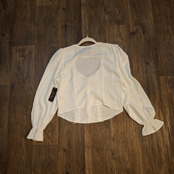 NWT Wrangler Retro Women's Button Front with Crochet Detail Blouse. - Picture 15 of 16